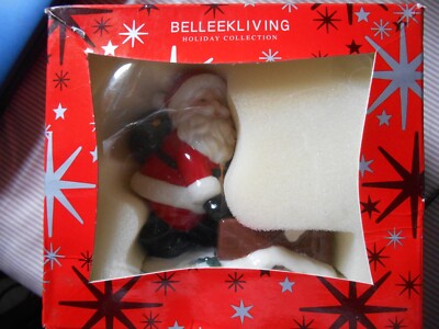 Belleek Living Pottery Holiday Collection Santa chimney Tea Light Holder 7319 BN