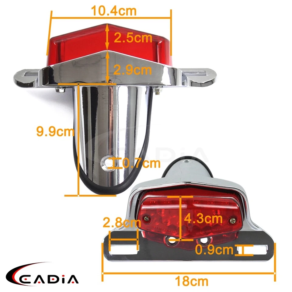 Хромированный светодиодный задний фонарь тормозной номерной знак лампа в стиле Lucas для Harley Cafe Racer - Изображение 2 из 4