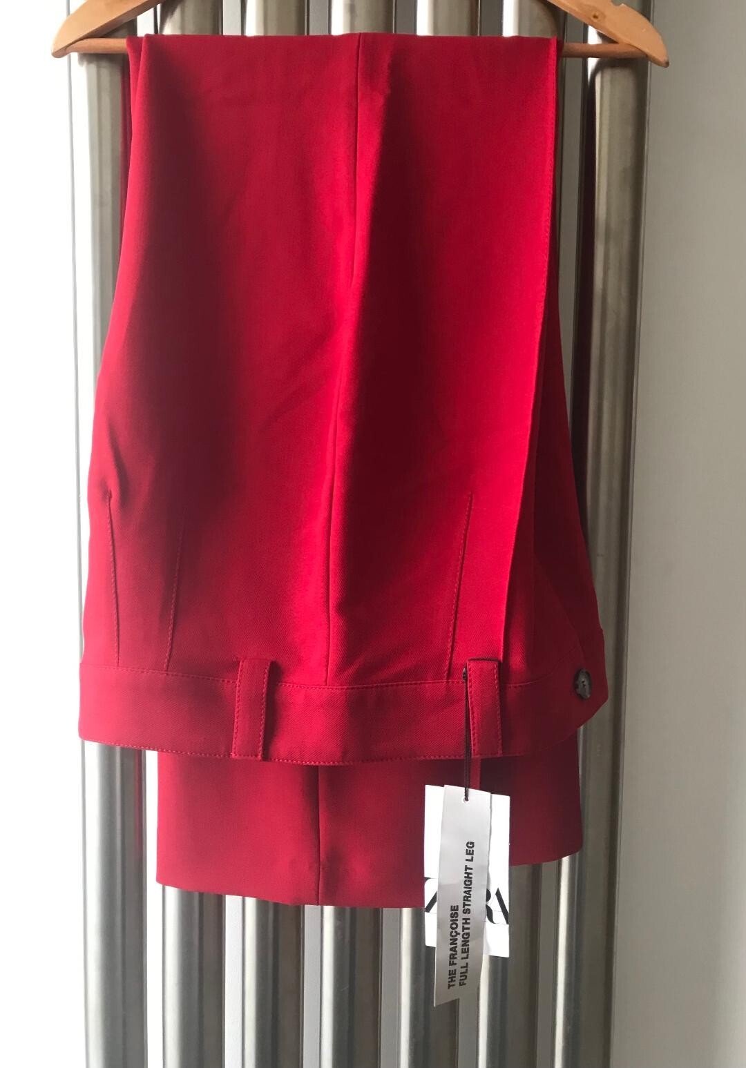 NWT Zara Red Francoise Full Length High Waist Trousers Pants Bloggers