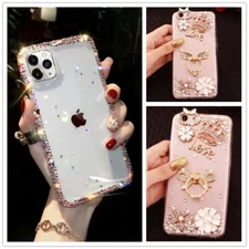 Luxury Bling Diamonds Sparkle 3D Glitter Girly Cute Rhinestone Phone Clear Case