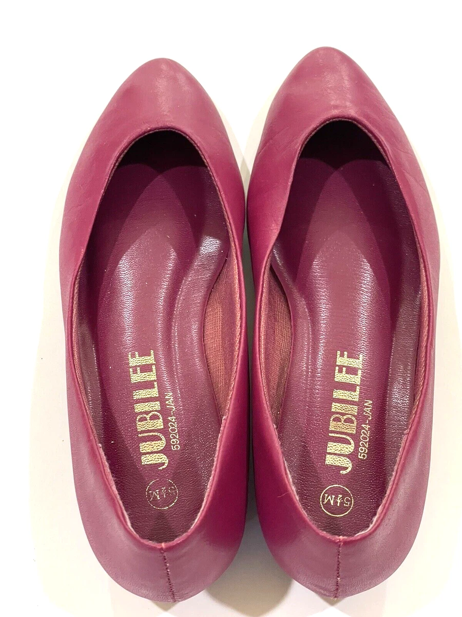 Womens Vintage Jubilee Burgundy slip on flats shoes size 5.5 US Super Cute!  | eBay