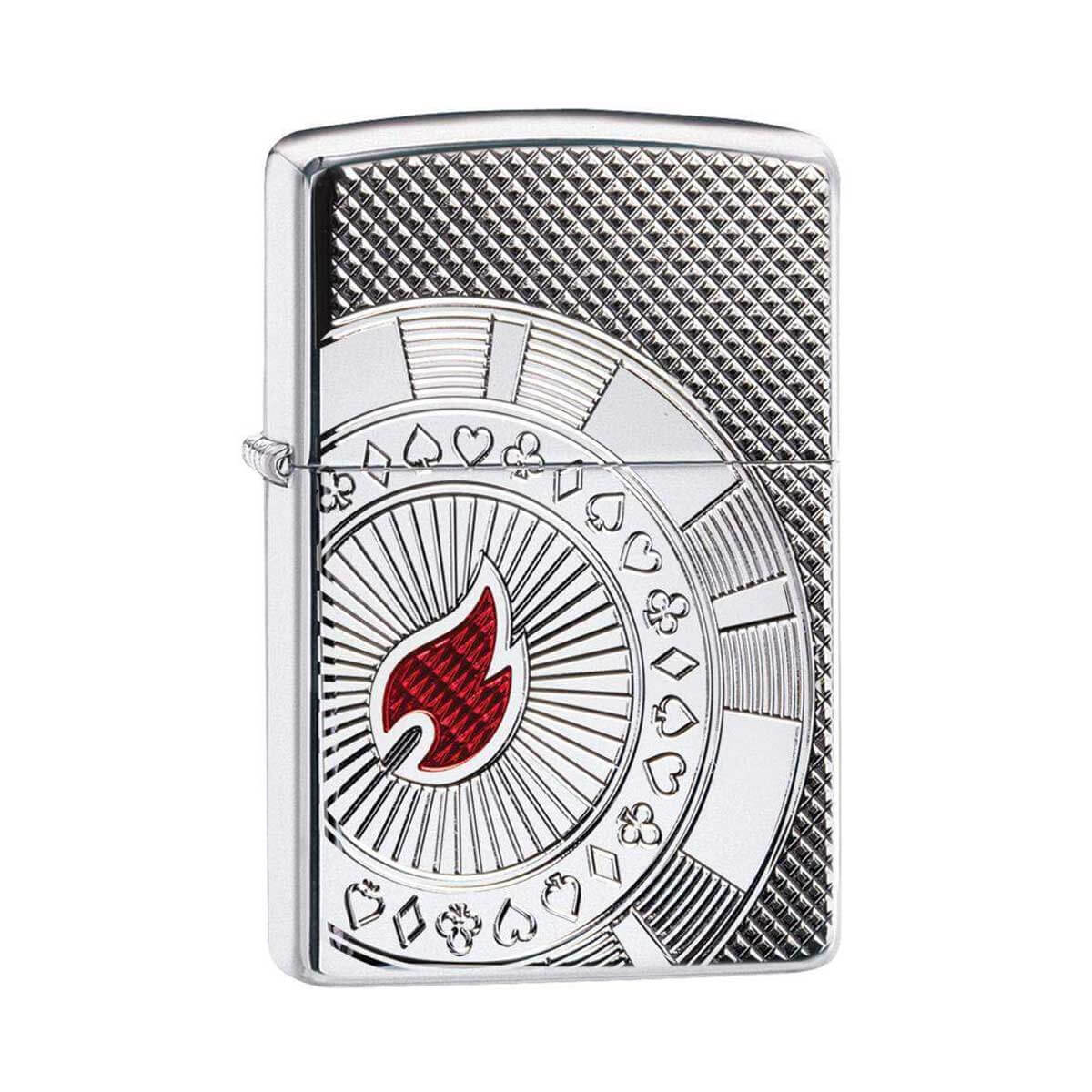Zippo Windproof Lighter Armor Poker Chip Design High Polish