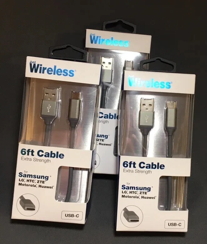 Lote de 3 cables de malla micro USB Just Wireless de 6 pies gris espacial para Samsung, LG, HTC Foto 2 de 4