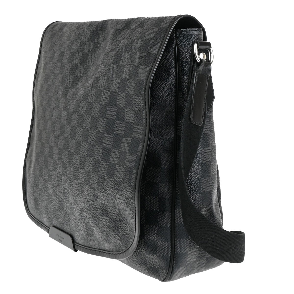 LOUIS VUITTON Daniel MM Shoulder Bag Damier Graphite Leather BK 