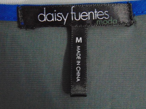 Daisy Fuentes Women's Blue Chiffon Lined Pull-On Pleated Neck Shift Dress Size M - Picture 5 of 5