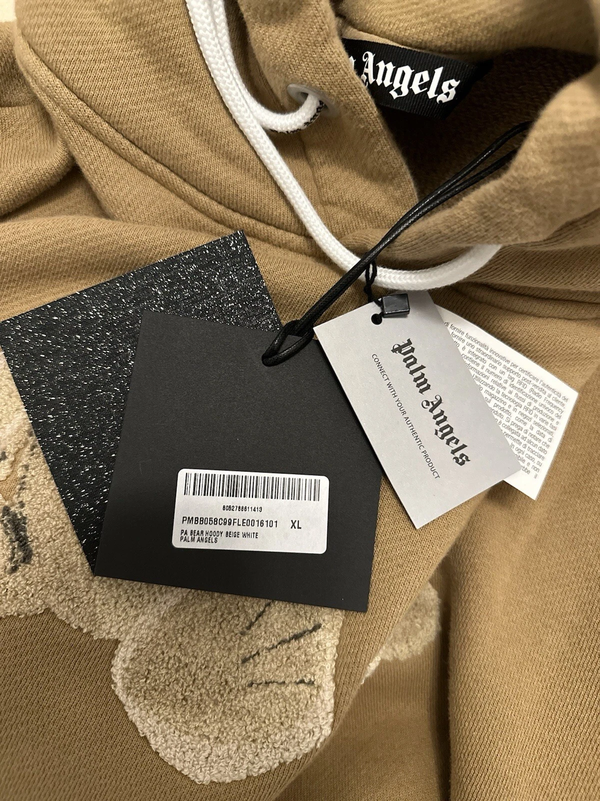 Palm Angels Teddy Bear Beige Hoodie