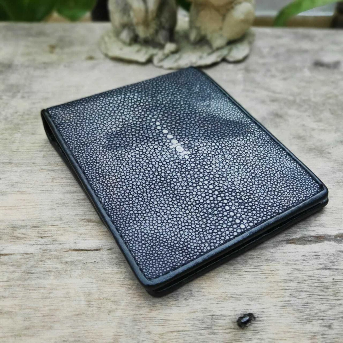 Black Full Polished Genuine Stingray Leather Wallet