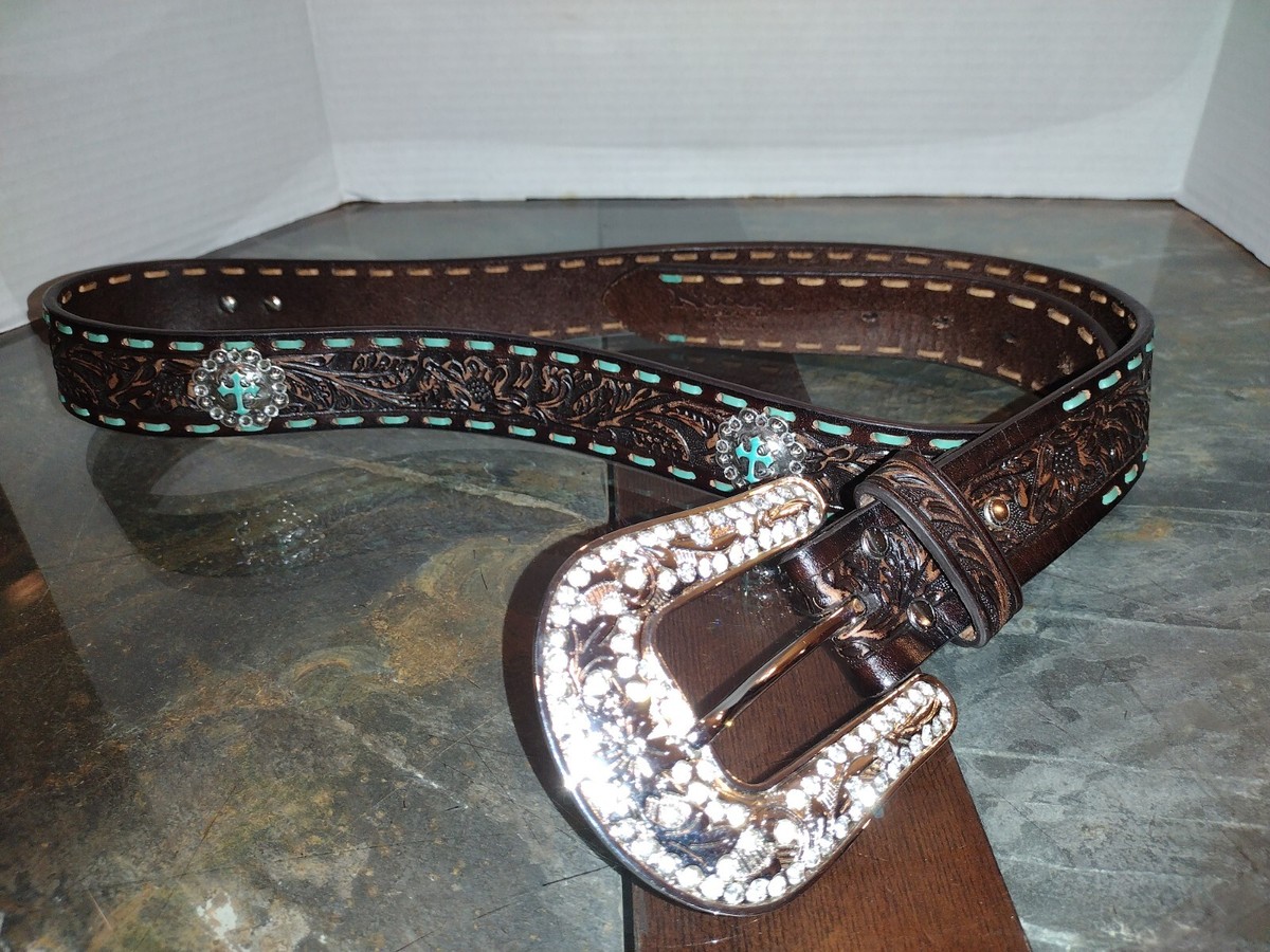 Nocona Belt Co Women’s Leather Cross Western Belt Buckle Size M Nocona Belt Co. Women main image 4