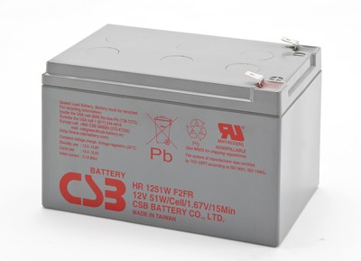 CSB Haute-Tension Batterie HR1251W 12V 51W 12Ah 6,3mm Pour