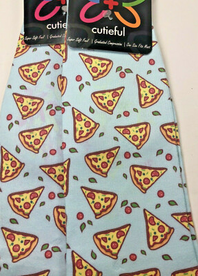 Cutieful / PIZZA /10-18mmHg Knit  Compression Socks WIDE/Buy2 Get 3rd Free