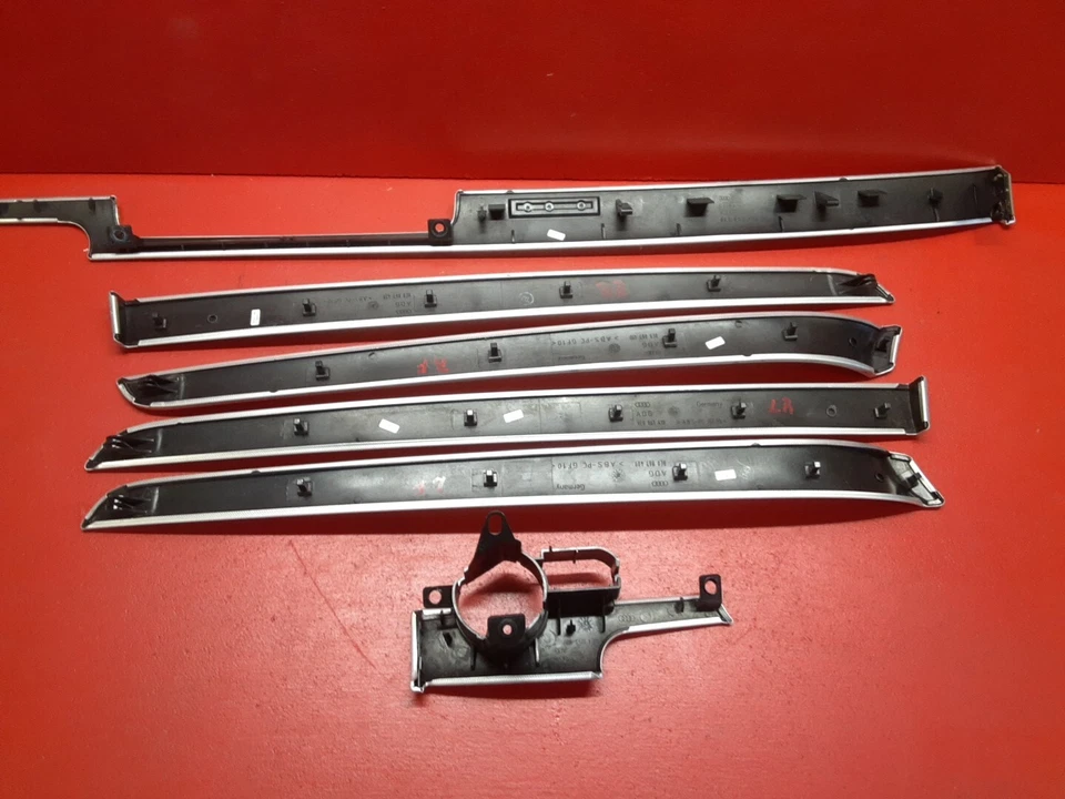 Juego de tiras metálicas interiores Audi A4 Quattro 2005 2006 2007 2008 texturizadas Foto 4 de 4