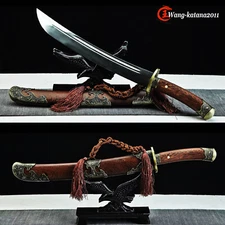 20'' Rosewood Chinese Short Sword Qing Dynasty DAO Self-defence Knife 1095 Steel
