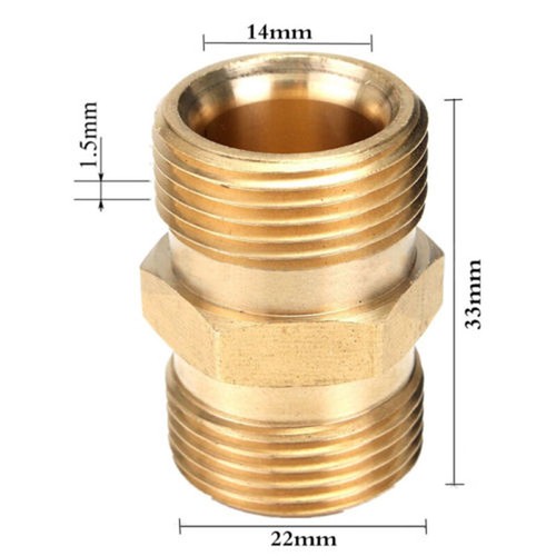 1×Hochdruckreiniger Adapter Buchse M22×14mm Konvertieren zu Stecker M22*14mm