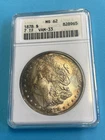1878 7/8 TF VAM-33 Morgan Silver Dollar ANACS MS62 Old Holder Beautiful Toning