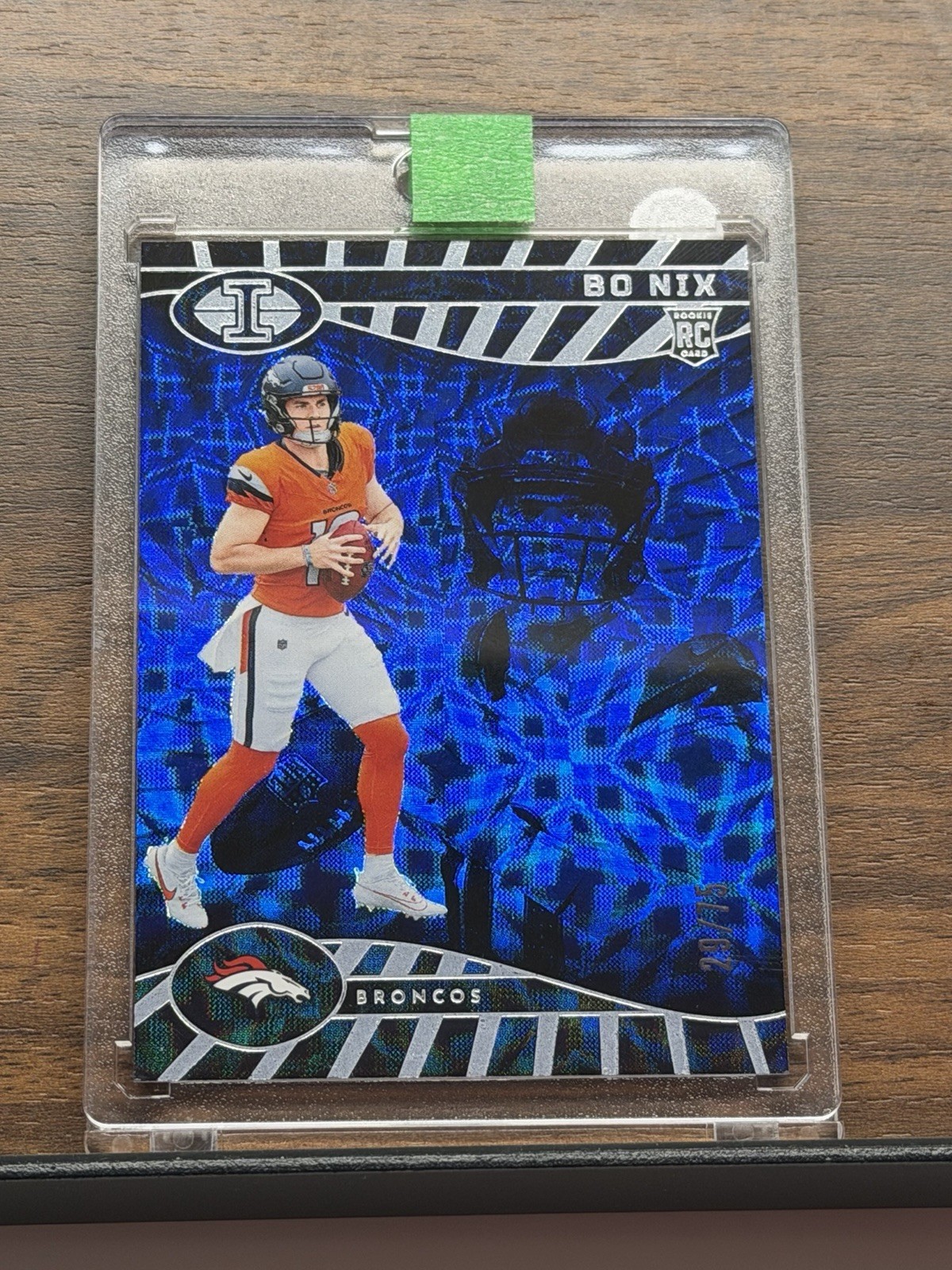 2024 Panini Illusions - Bo Nix #22 Trophy Collection Sapphire /75 (RC)