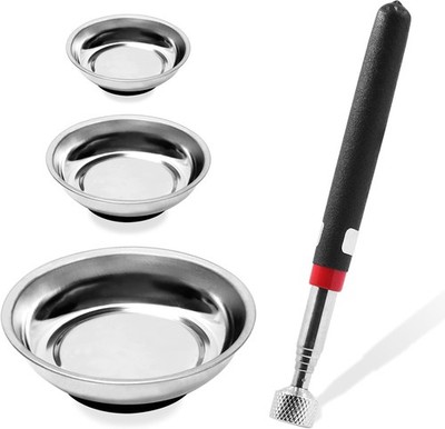 4 Stück Magnetische Werkzeugschalen mit Pickup Stick Set 3'' 4'' 6'' Magnetschalen und
