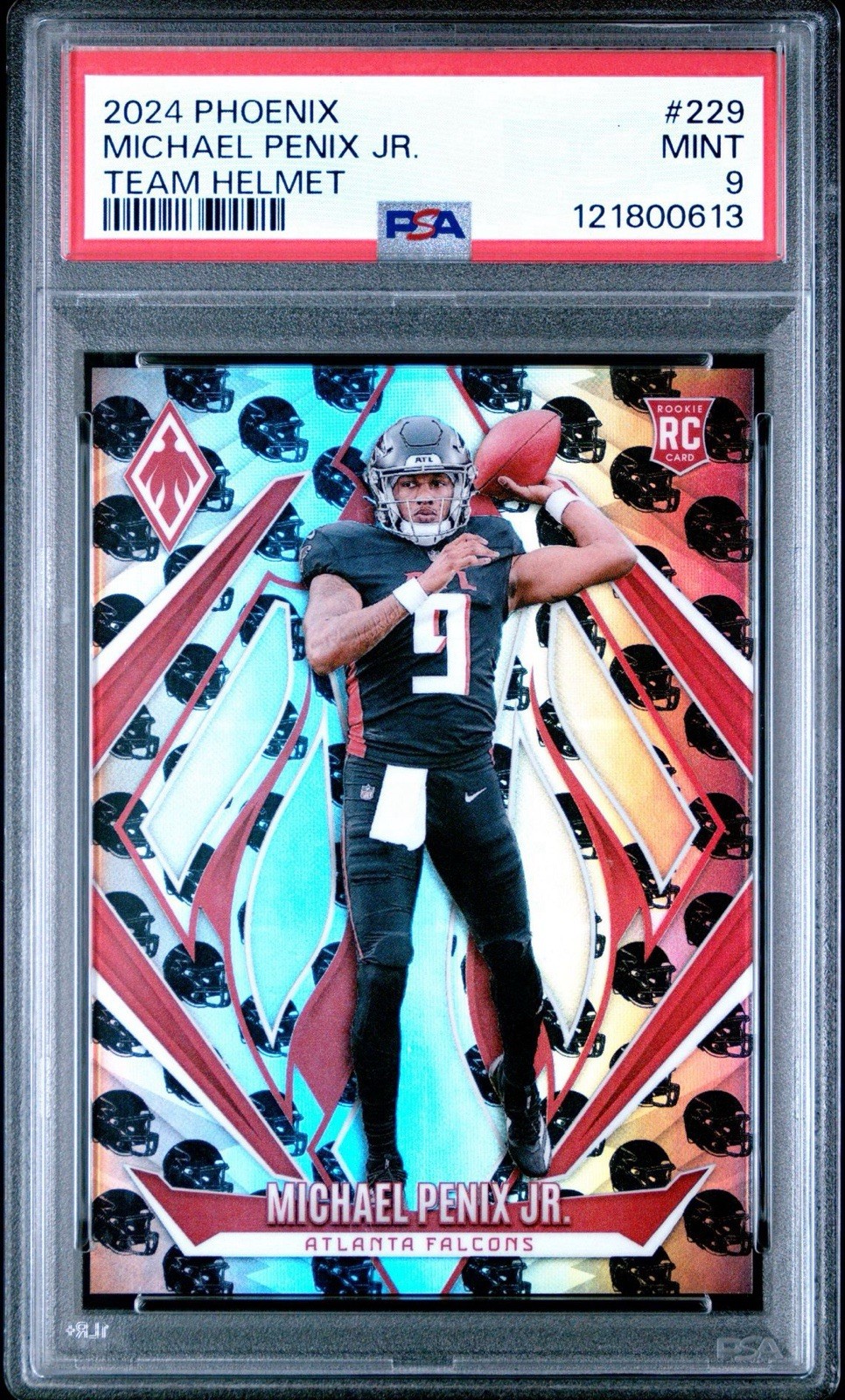 2024 Panini Phoenix Michael Penix Jr /399 Team Helmet 229 PSA 9 MINT Rookie Card