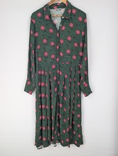 Ghost London womens XL floral dress print full button up long sleeved designer