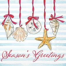 Boston International IHR Rosanne Beck Cocktail Napkins, 5"x5", Seasons Greetings