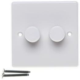 Varilight JQP252W V-Pro White 2 Gang LED Trailing Edge Dimmer Switch 1 or 2 Way