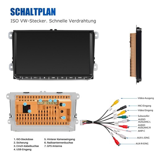 Android 14 Carplay Autoradio GPS NAVI RDS Für VW GOLF 5 6 Touran Tiguan Polo EOS - Bild 13 von 14