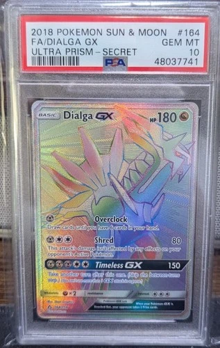 Dialga GX (Secret Rare) 164/156 Sm-Ultra Prism Holo PSA 10