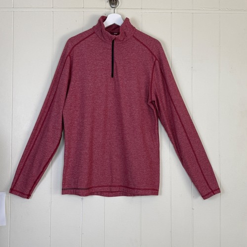 Lululemon Mens Performance Vent Tech Half Zip Pullover Heathered Red Size L Gym