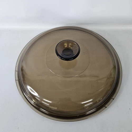 Pyrex Marked 7 Corning Vision 10 5/8” Amber Brown Glass Replacement Lid