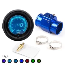 2inch 52mm Digital 7 Color EVO Water Temp Gauge w/38mm Joint Pipe Sensor Adapter