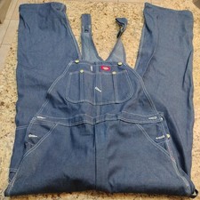 Dickies Denim Overalls 34 34 Mens Blue Jeans Bib Carpenter Workwear Unlined NWOT