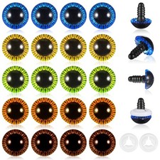 20PCS 15mm Colored Safety Eyes with Washers for Crochet Amigurumi Doll Crafts