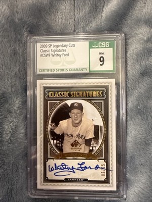 2009 SP Legendary Cuts Classic Signatures (Gold) Whitey Ford CSG 9 Auto 10 2/25