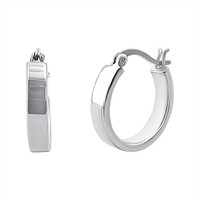 Creolen Breit 925 Silber Flaches Vierkantrohr 20Mm - Silverly