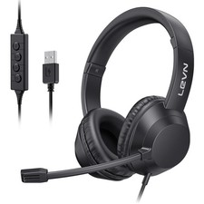 Wired Binaural Headset with Microphone for PC