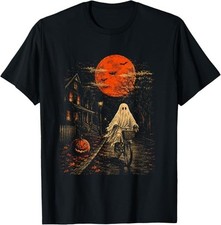 Halloween Ghost Spooky Ghost Biking Gothic Vintage Costume T-Shirt