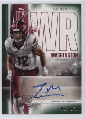 2024 Topps Signature Class Rookie Green 83/150 Luke McCaffrey Auto RC 0s2w