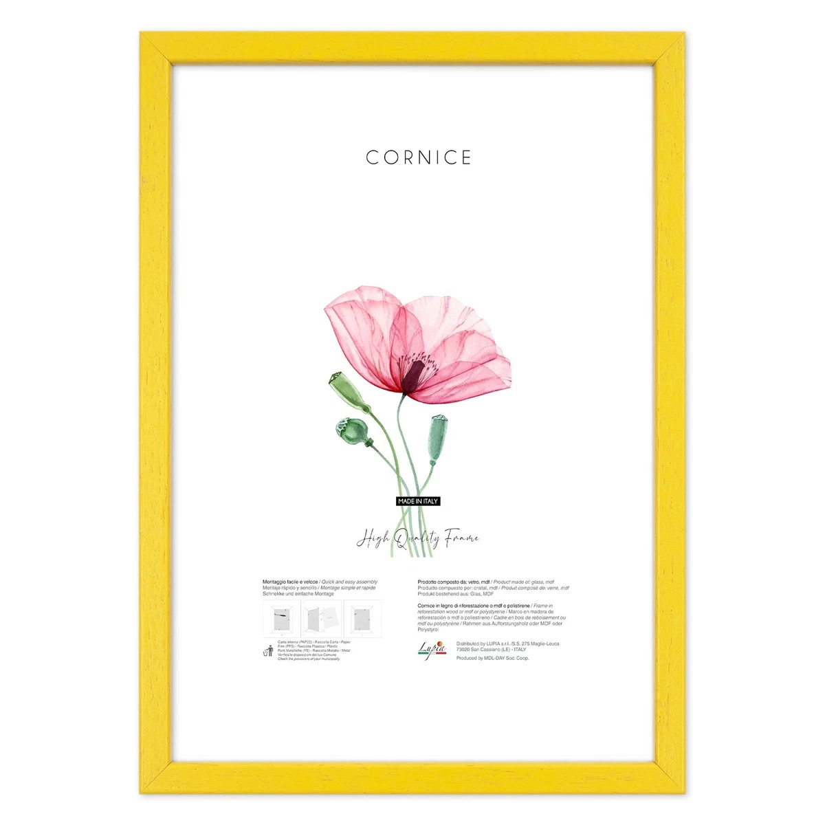 Cornice Foto Stampe Portafoto Quadro Minimal HOOKER PVC Colore ARGENTO 30x40 cm