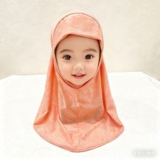 Kids Girls Muslim Hijab Turban Pull On Ready 2-6Y Headscarf Instant Amira Scarf