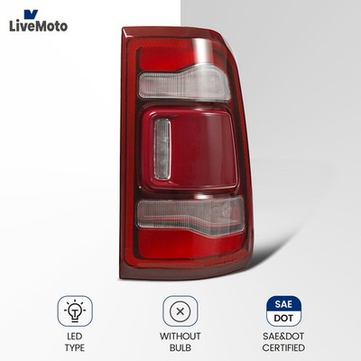 For 2019-2024 RAM 1500 LED Tail Light Chrome Right Passenger w/o BSD 55112990AD