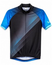Liv Cycling Jersey Blue & Black Galaxy Print – Size Large | Short Sleeve Zip