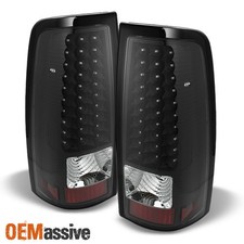 Fits 03-06 Silverado Sierra Pickup Truck Black LED Tail Lights Lamps Left+Right