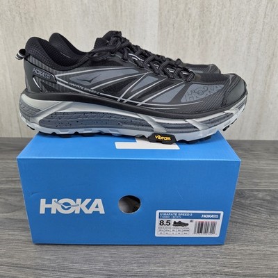 Hoka Mafate Speed 2 Size 8.5 Mens Black Castlerock Grey Vibram Shoes