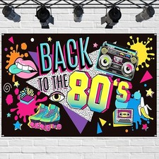 BLMHTWO 80er Jahre Deko Back to the 80s Banner Retro Hip Hop Party Set