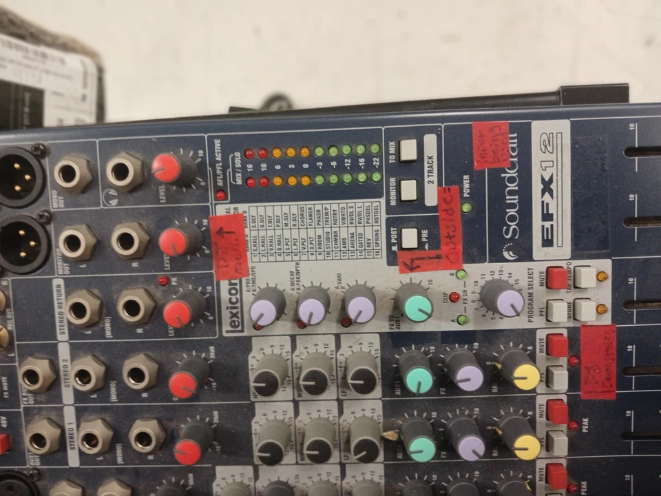 Soundcraft EFX12 12 Mono + 2 Stereo Ch Mixer w/ Lexicon Effects FX PROAUDIOSTAR - Image 2 of 4