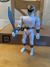 Power Ranger MMPR 8" Tall White Action figure with Sabre sword Bandai 1993 VGC