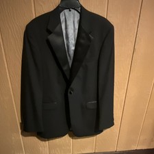 Stafford Men's Black Tuxedo Jacket Satin Lapel Formal Regular