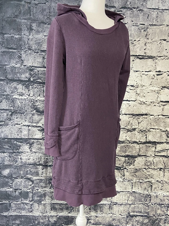 Vestido Horny Toad para mujer pequeño púrpura paso elevado bolsillos con capucha algodón orgánico cáñamo Foto 2 de 4