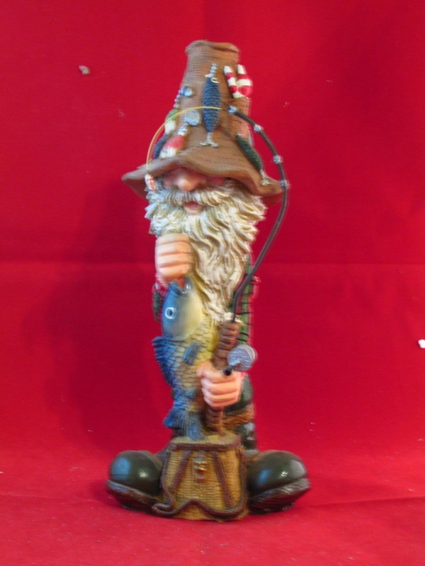 Old Man Trout Fisherman Resin Figurine