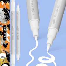 ARTISTRO 2 White Dual-Tip Acrylic Paint Pens