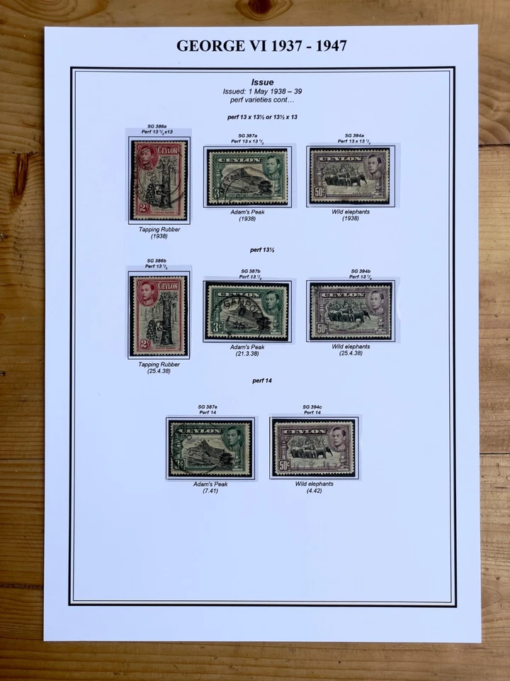 Ceylon 1937-1947 KGVl Used Stamp Full Collection All Perf Variations CV £209.10 - Image 4 of 4